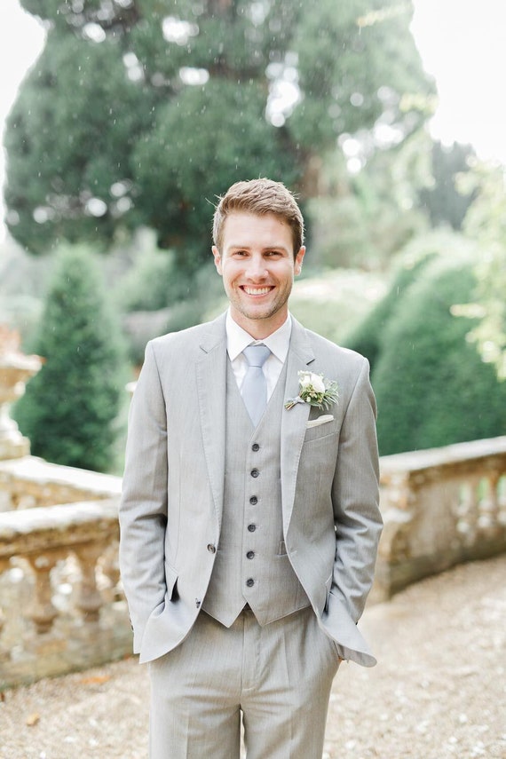GREY WEDDING Three Piece for Wedding Groom Suit - Etsy