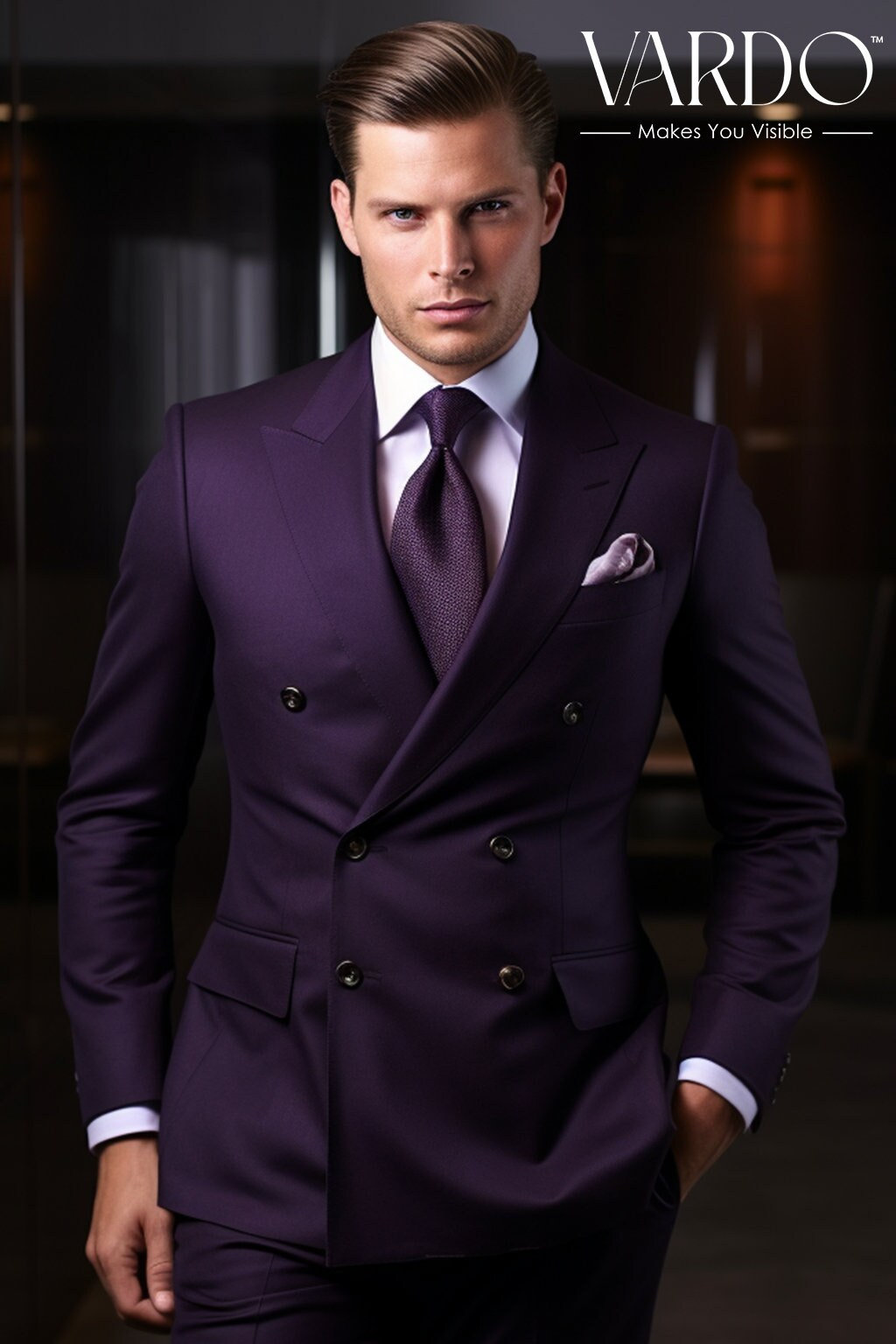 Premium Purple Double Breasted Suit for Men Stylish and Sophisticated  Attire-tailored Suit-the Rising Sun Store, Vardo - Etsy