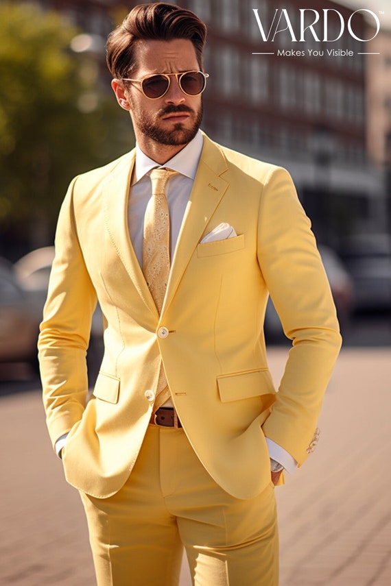 Buy Yellow Blazer Men Online In India - Etsy India