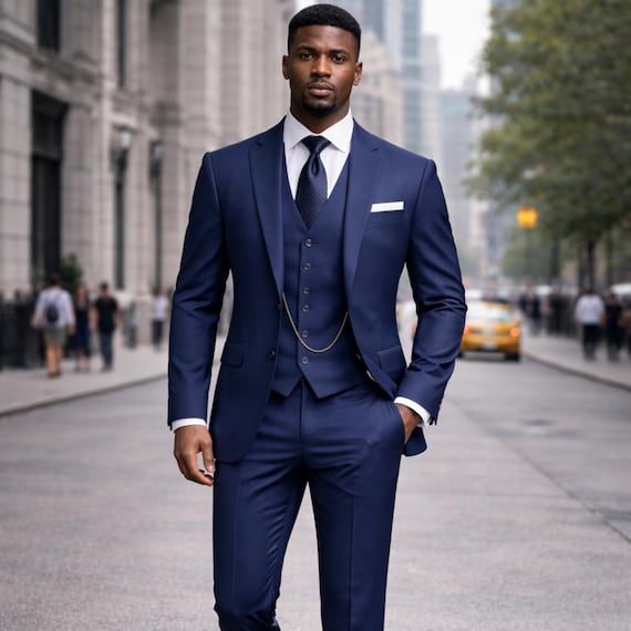 slim fit dress slacks Kennedy Blue main image 1