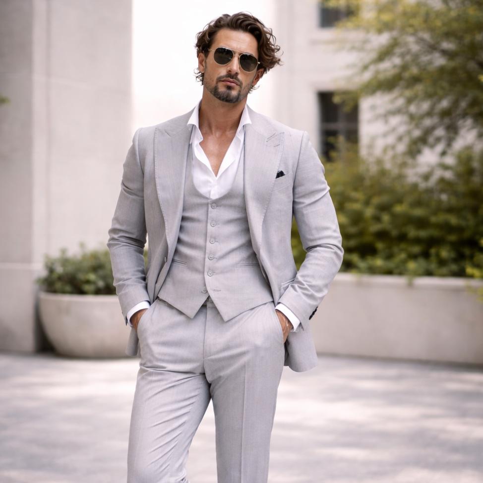 Light Grey Mens Suit Vest and Pants - Etsy