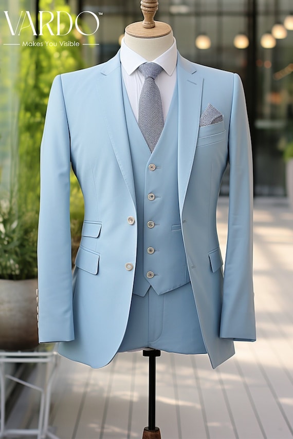 Traje azul claro combinaciones hotsell