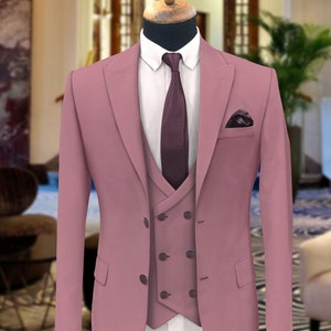 Suits For men dusty rose, Men Suits 3 piece, Slim fit Suits, One Button Suits, Tuxedo Suits, Dinner Suits, Wedding Groom suits,