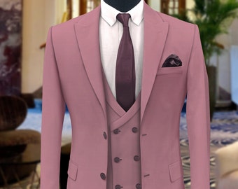 Suits For men dusty rose, Men Suits 3 piece, Slim fit Suits, One Button Suits, Tuxedo Suits, Dinner Suits, Wedding Groom suits,