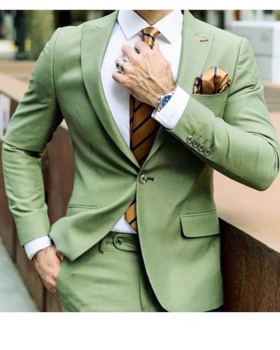 Suits for Men Light Green Men Suit 2 Piece Slim Fit Suits - Etsy