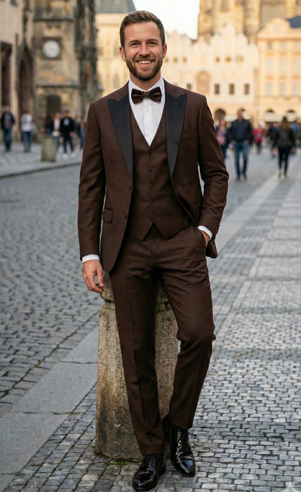 brown tuxedo dress Chocolate Wool Blend | Custom 3-piece Wedding Suit AU Size:4 and special occasions sexy evening dress Disney Princess Royal Shimmer