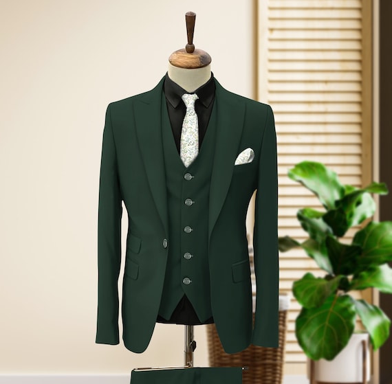GREEN WEDDING Three Piece Suits for Men Wedding Groom Suit Etsy