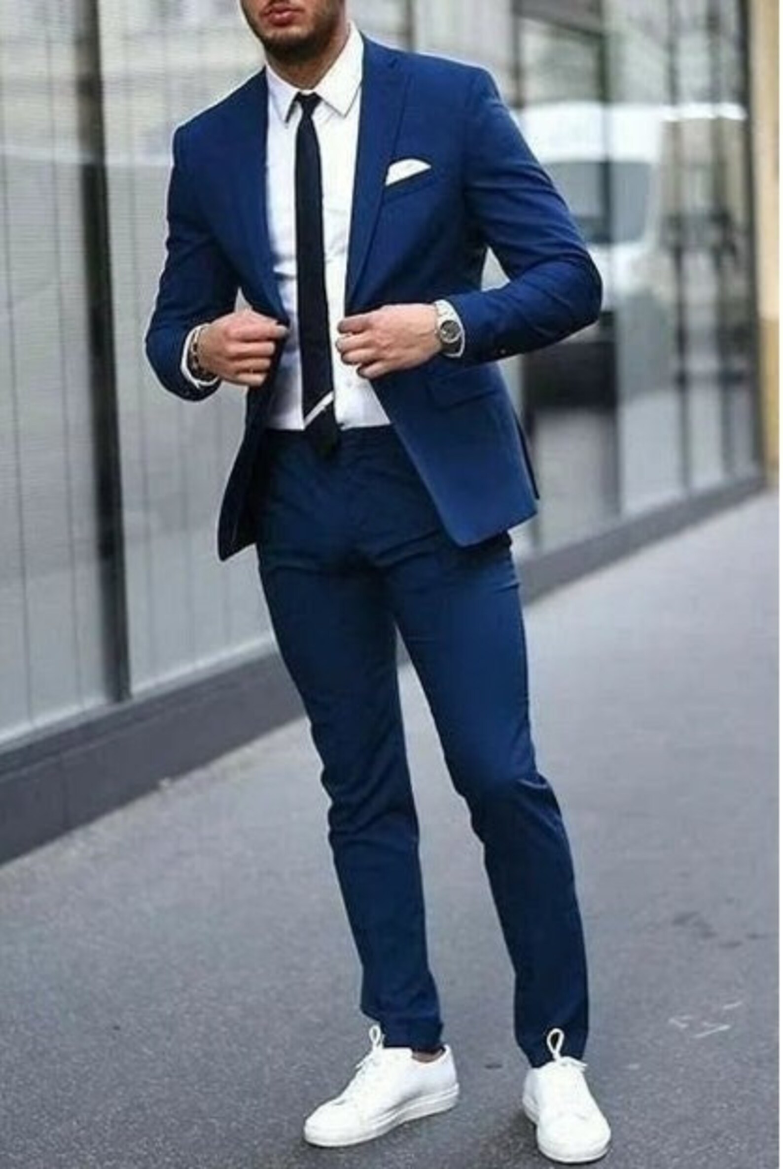 Blue Two Piece Tuxedo Wedding Suits for Men Bespoke Wedding - Etsy