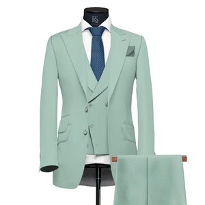 Men Suits, Suits for Men Sage Green Three Piece Wedding Suit, Formal ...