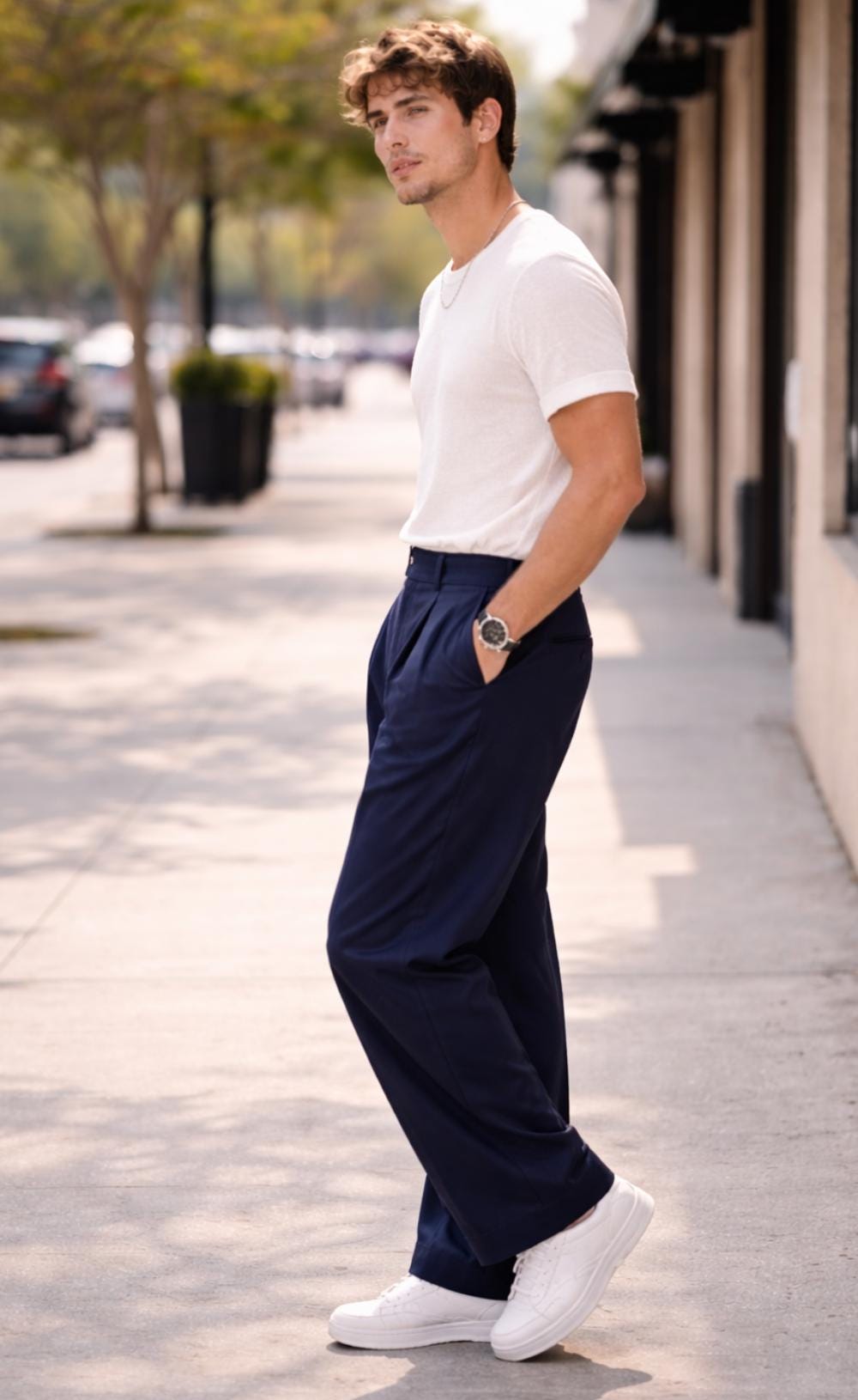 mens navy blue pleated dress pants Brent Wilson Men's Pleated Pants Navy