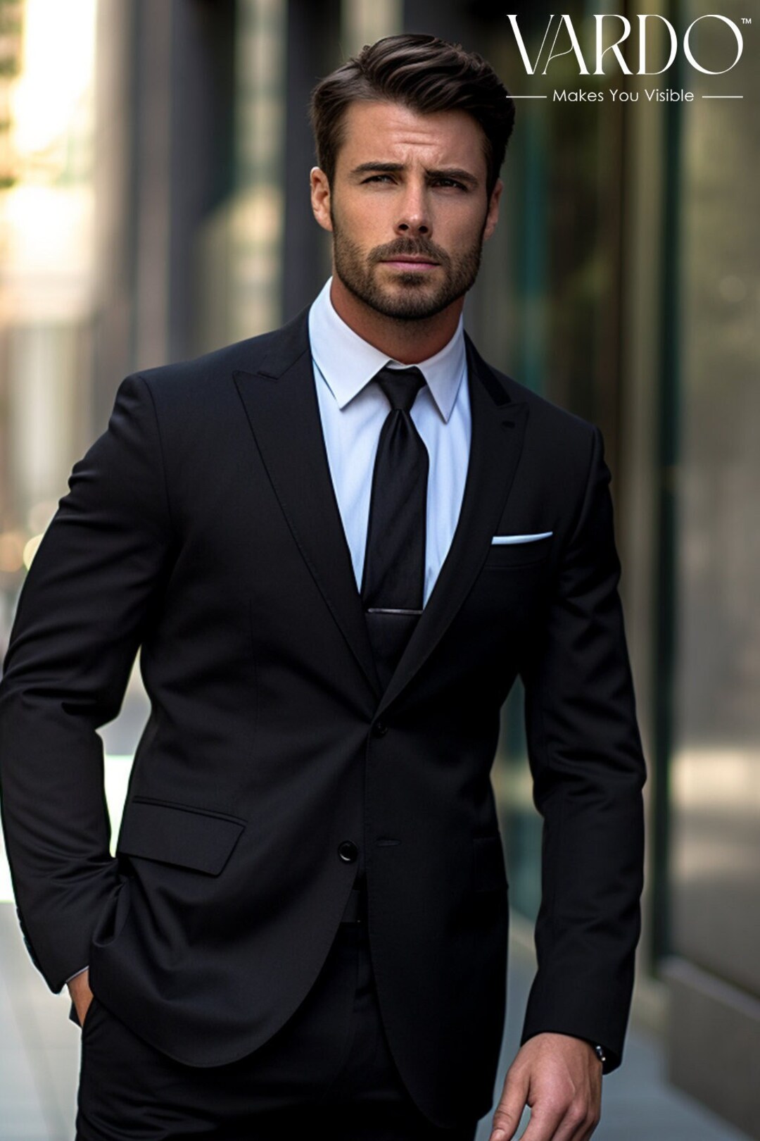 Premium Quality Men's Black Tuxedo Suit Classic Formal Attire for
