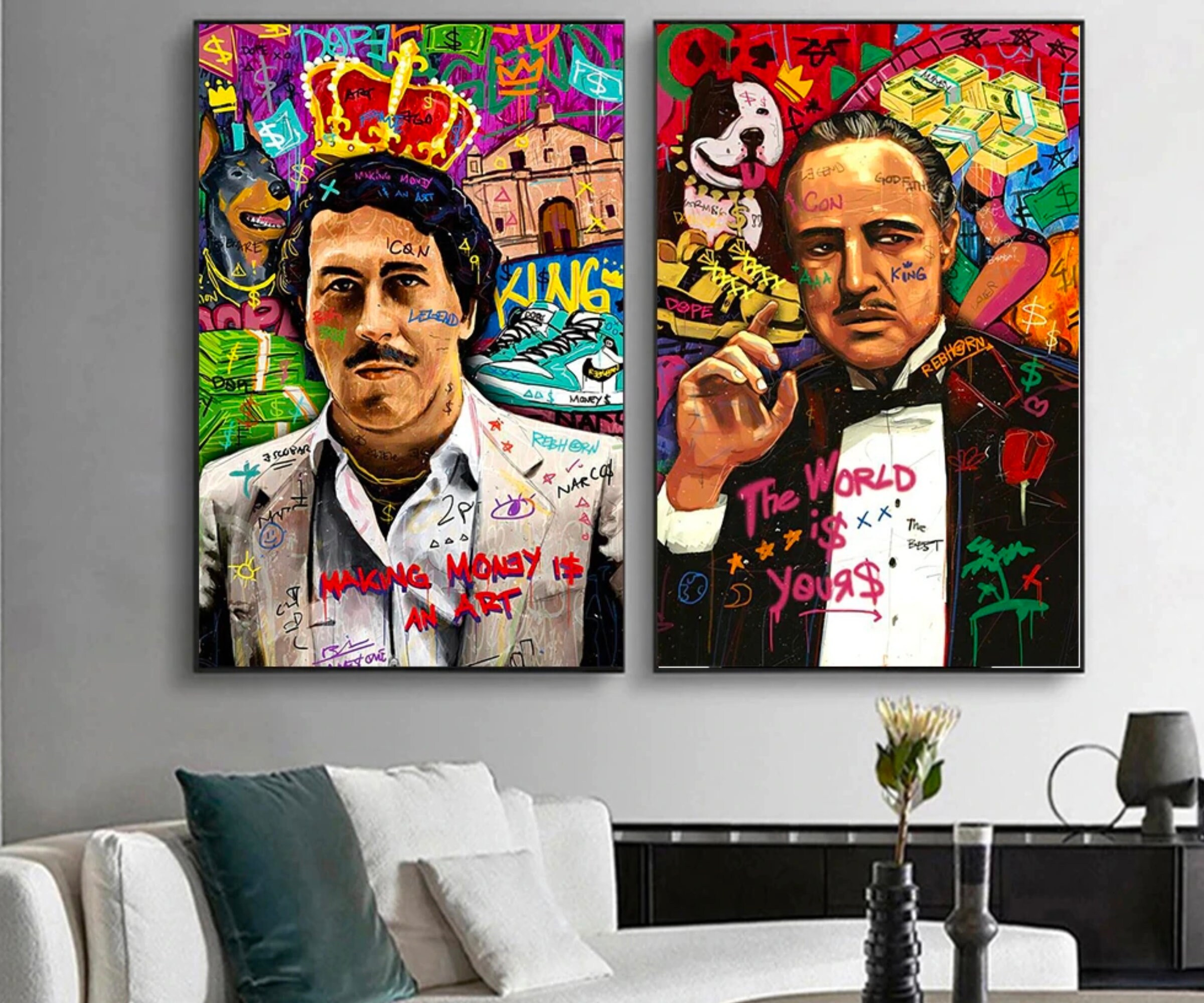 Graffiti, Modern Pop Art, Unique Paint , Cool Painting, Portrait, Customised Pet Gift, Colourful Pai