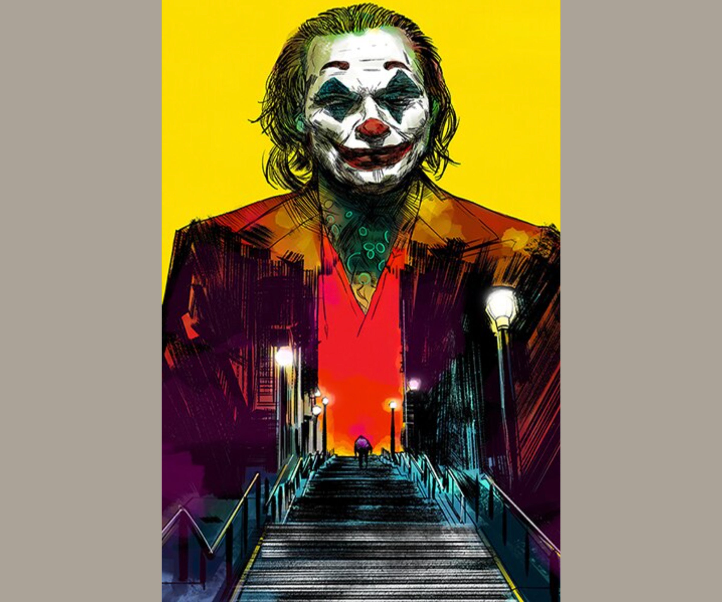 Joker Graffiti, Pop Art, Modern Art Joker, Cool Painting, Portrait, Wall Decor, Gift, Colourful Pain