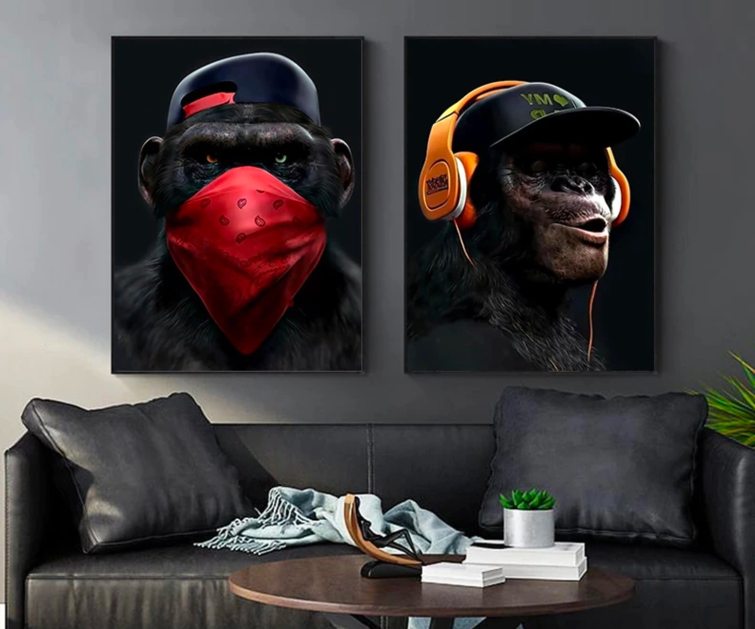 Art Portrait, Colour Unique Custom Paint, Modern Painting, Customised Pet Monkey Photo, Oil Paint,