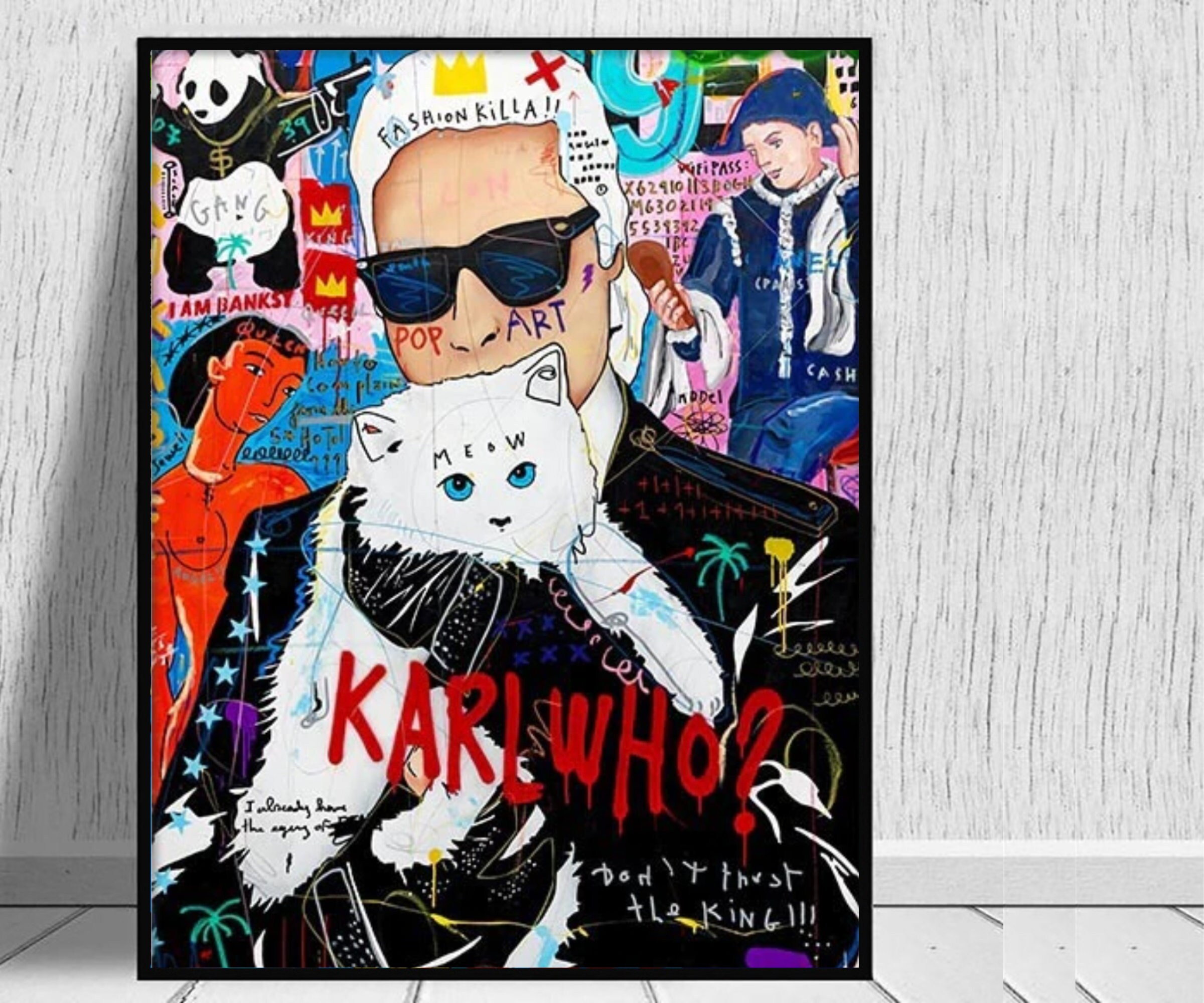 Graffiti, Pop Art, Modern Unique Paint , Cool Painting, Portrait, Wall Decor, Gift, Colourful Paint,