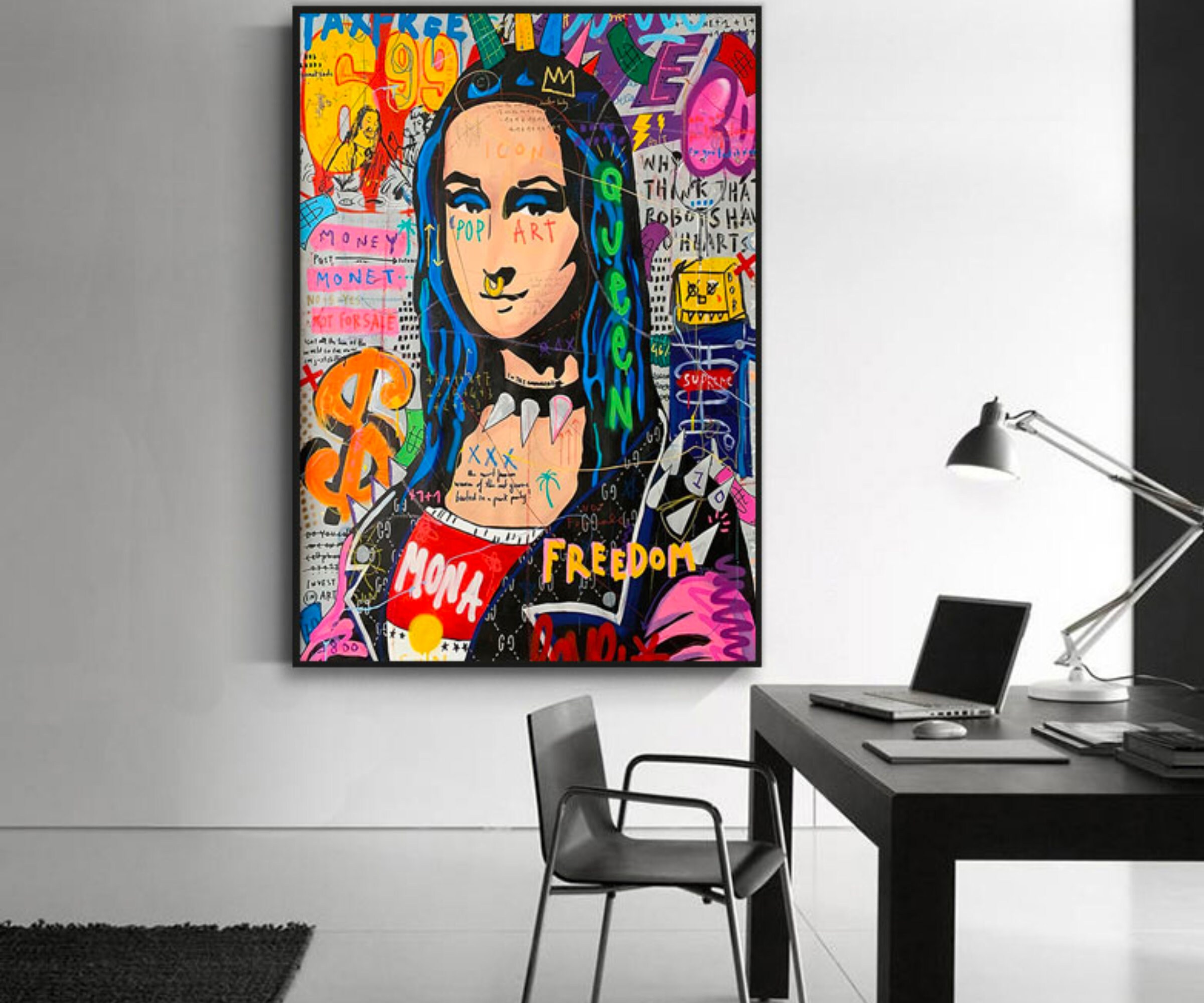 Graffiti, Modern Pop Art, Unique Paint , Cool Painting, Portrait, Customised Pet Gift, Colourful Pai