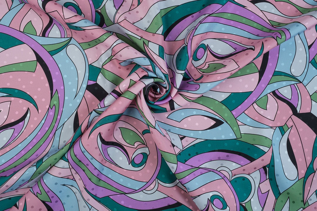 Designer Italian Fabrics Pure Silk Jacquard Satin / 100 Mulberry Silk