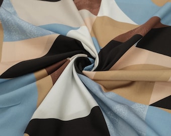 Italian Designer Fabric Cotton Poplin Fabric by the Yard Geometric Print High Quality Fabric For Clothing & Craft 57" / 145 cm Wide
