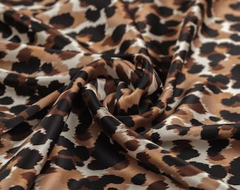 Italian Silk Fabric by the Yard Leopard Print – Luxury Silk for Sewing Clothing & Home Decor
