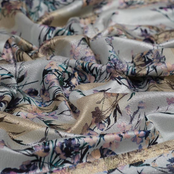 Silk Fabric Luxury Thread By the Yard / Meter Italian Designer Fabric Silk For Dresses 55" Wide 105 GSM