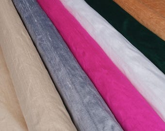 Dupioni Silk Fabric 100% Silk Designer Italian Fabric Mulberry Silk For Clothes & Craft 55” (140 cm) Width - Sold by the Meter Yard