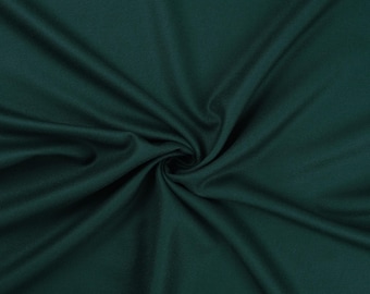 Wool Crepe Fabric For Dresses - Elegant Italian Fabric Dark Green Wool - Premium Collection Fabric Width 59&quot; (150 cm)