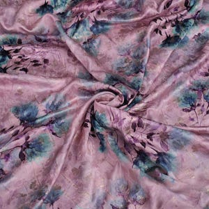 Silk Fabric Gold Thread By the Yard / Meter Watercolor Flowers Original Italian Designer Fabric Silk Jacquard For Dresses 55&quot; Wide 105 GSM