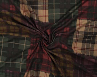 Viscose Flanel Fabric Tartan Print - Fashion Fabric Exclusive Italian Collection - High Quality For Unique Garments - Width 55" (140 cm)