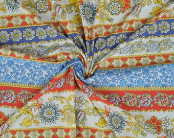 Italian Designer Fabric Cotton Batiste Fabric by the Yard Exclusive Floral Print High Quality Fabric For Clothing & Craft 57&quot; / 145 cm Wide