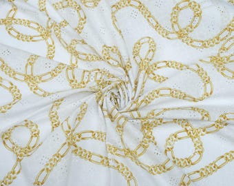 Designer Fabric Embroidery Cotton Delicate Print Italian Fabric By the Yard