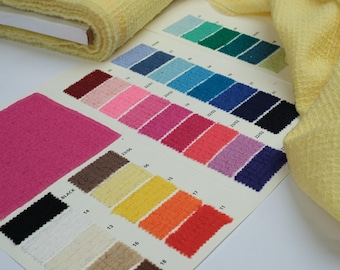 Italian Bouclé Wool Fabric – Premium Textured Tweed, 100% Wool | Elegant Jacket, Coat, Skirt Material | 15+ Colors