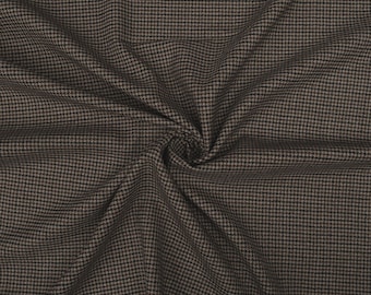 Italian 100% Wool Houndstooth Fabric – Beige Brown Black Suiting Wool for Jackets, Suits, Skirts & Trousers