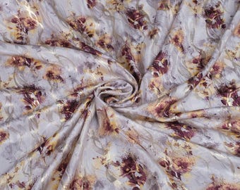 Silk Fabric Gold Thread By the Yard / Meter Original Italian Designer Fabric Silk Jacquard High Quality Silk For Clothes 55" Wide 105 GSM