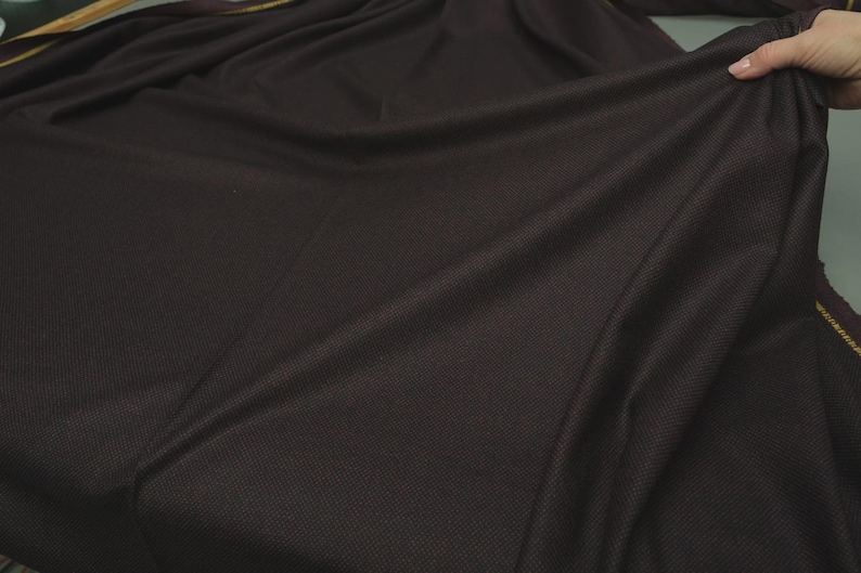 Italian Merino Wool Suiting Fabric | Bird’s Eye Weave | Luxury Tailoring Material | Blazer Skirt Dress Trousers Sewing Fabric image 3
