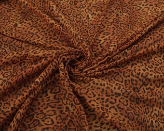 Silk & Cotton Fabric by the Yard, Designer Leopard Light Batiste,Italian Thin Soft Batiste Fabric For Clothing