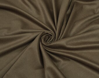 100% Cashmere Fabric by Cesare Gatti – Dark Olive Luxury Flannel, Italian Cashmere for Coats & Tailoring