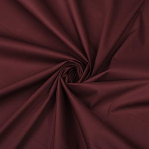 Italian Stretch Cotton Poplin Fabric – 57" Wide, 140 GSM – Sold by the Meter Burgundy
