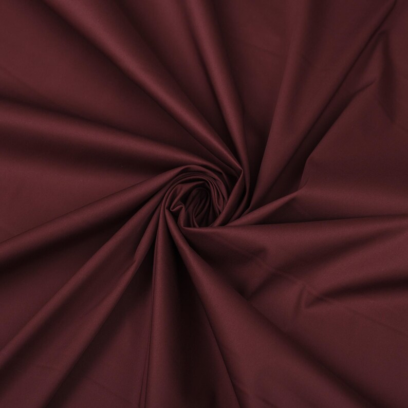 Italian Stretch Cotton Poplin Fabric – 57" Wide, 140 GSM – Sold by the Meter Burgundy