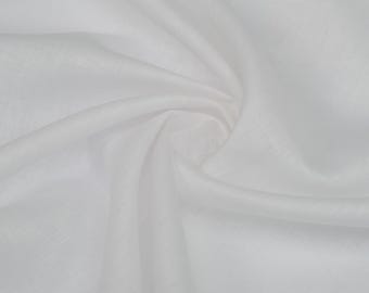 White Italian Linen Fabric by the Yard, 100% Natural Linen, Premium Dress Linen, Soft Apparel Fabric, 148 cm Wide