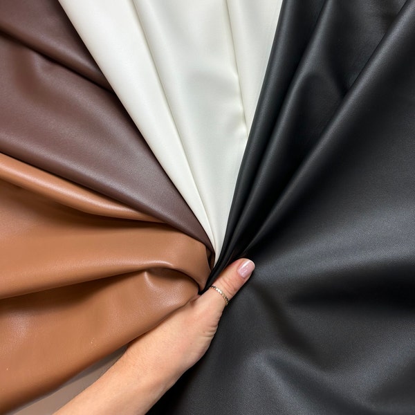 Tissu en CUIR italien par cour / Tissus en cuir Designer ECO pour la couture / 270 GSM / Largeur 145 cm