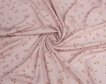 Italian Viscose Crepe Fabric / Roses Print Fabric by the yard /Wight 55 "/140 cm /Weight 105 GSM /Designer Italian Fabrics