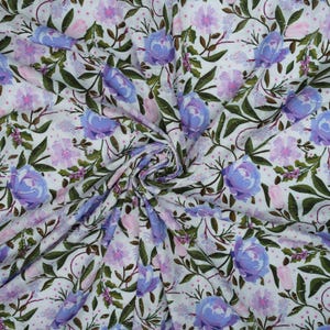 Blumen Designer Print Fil Coupé Batist-Stoff - italienische Baumwolle, weißer Blumenstoff für Mode & Home Decor, exklusiver Stoff