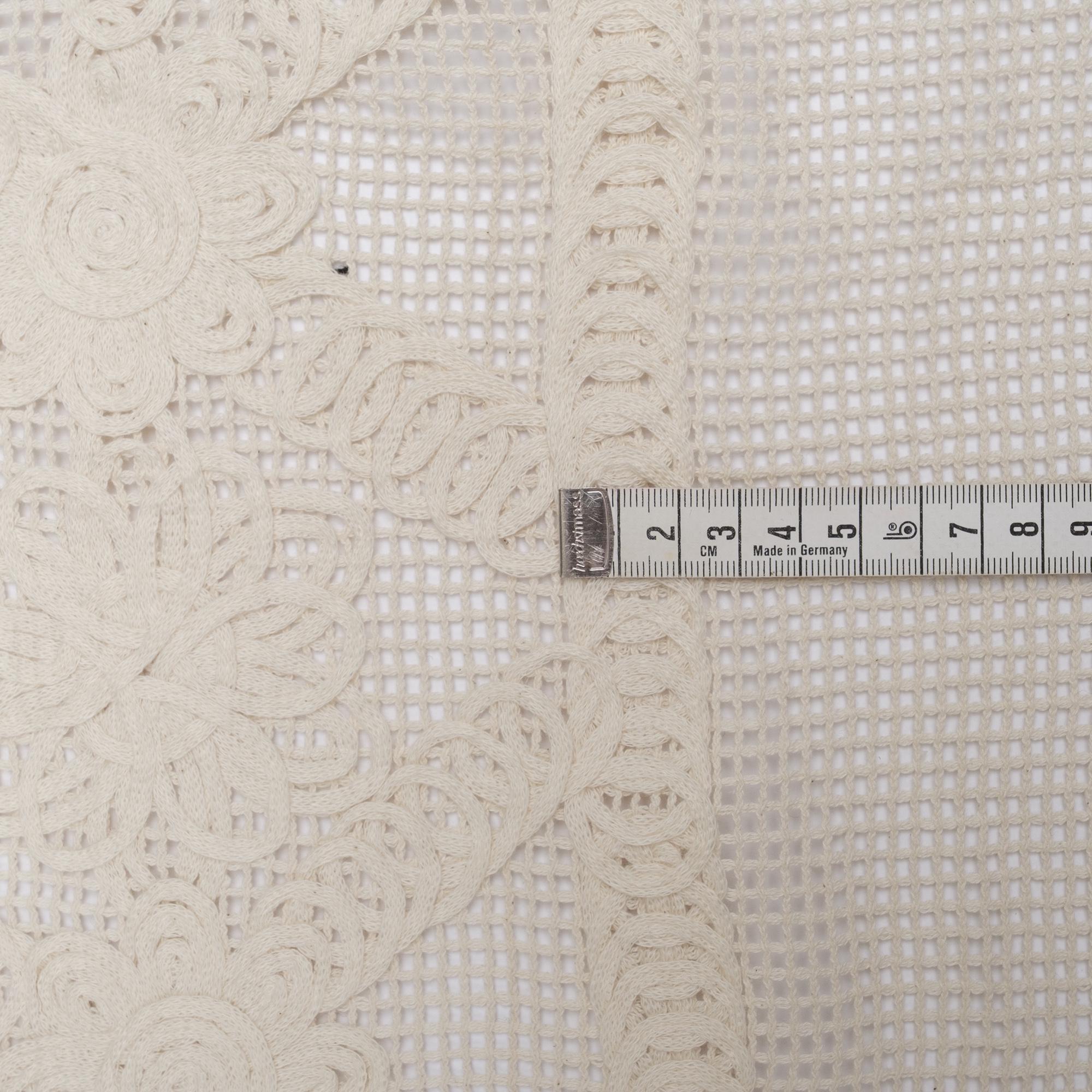Cotton Macrame Lace Fabric – Ivory Openwork Floral Lace, 100% Italian ...