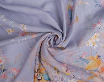 Luxury Italian Linen – Tropical Paradise Border Print