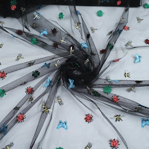 Lace Fabric Embroidery Soft Tulle For Dresses Clothes & Craft 63&quot; Width Cut to Size