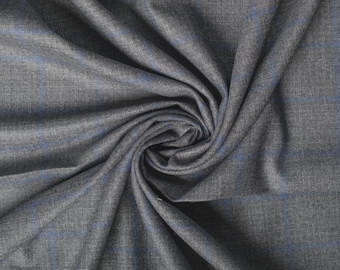 Italienischer Anzugstoff aus Merino-Wolle mit Karomuster für Jacken, Hosen, Röcke & maßgeschneiderte Outfits