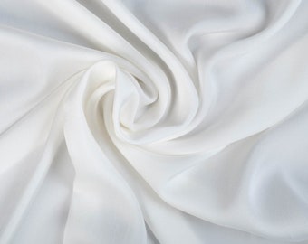 Thin silk twill by Loro Piana with stretch / Width 140 cm Weight 60 GSM / Designer Italian Silk Fabric by the yard