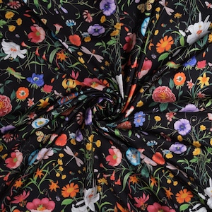Italian Silk Fabric: Mulberry Twill with Flora Pattern