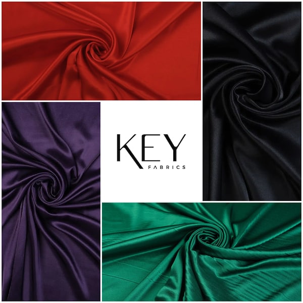 Luxurious Italian Satin Fabric by The Yard Designer Fabric Eco Vero Viscose Silky Smooth Satin Fabric for Sewing & Crafts