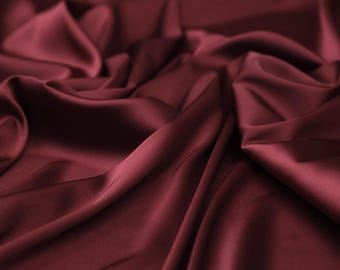 Italian Stretch Satin Fabric – Shiny Evening Dress Material | Deep Colors, 10 Options | Luxe Silky Fabric with Elastane